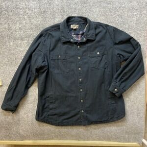 Duluth Trading Co Mens Size 3XL Tall Barn Coat Snap Button Fleece Lined Black